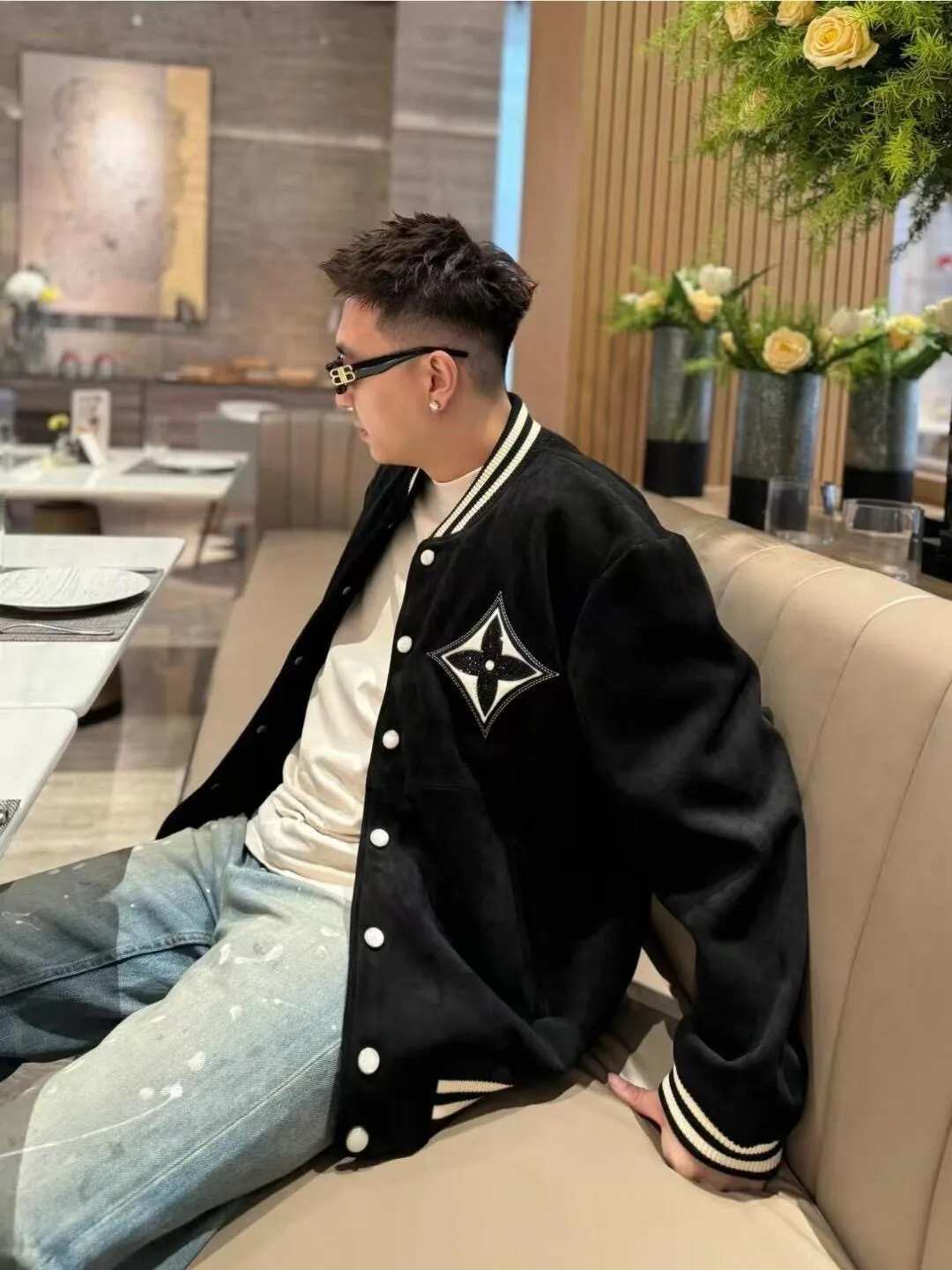 Louis Vuitton/Louis Vuitton Four-Leaf Clover Bomber Jacket Jacket
